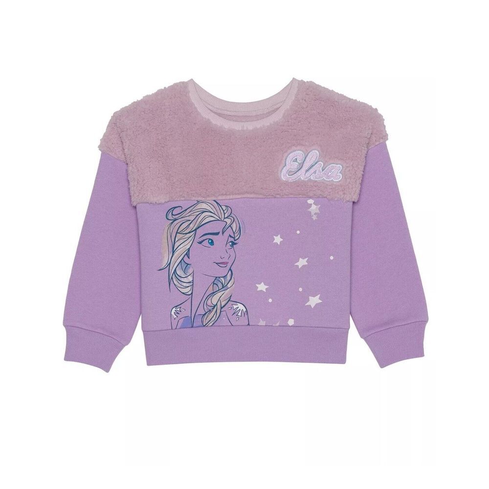 Little‎ Girls Frozen Long Sleeve Sherpa Fleece Pullover Sweatshirt Size 4